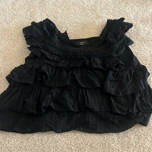 Piedmont Cotton Tiered Top - Black size small